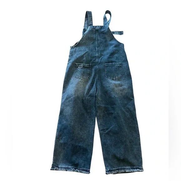 Women's Black:Dark Gray  Distressed Denim Overalls Size Small NWOT - Picture 3 of 4